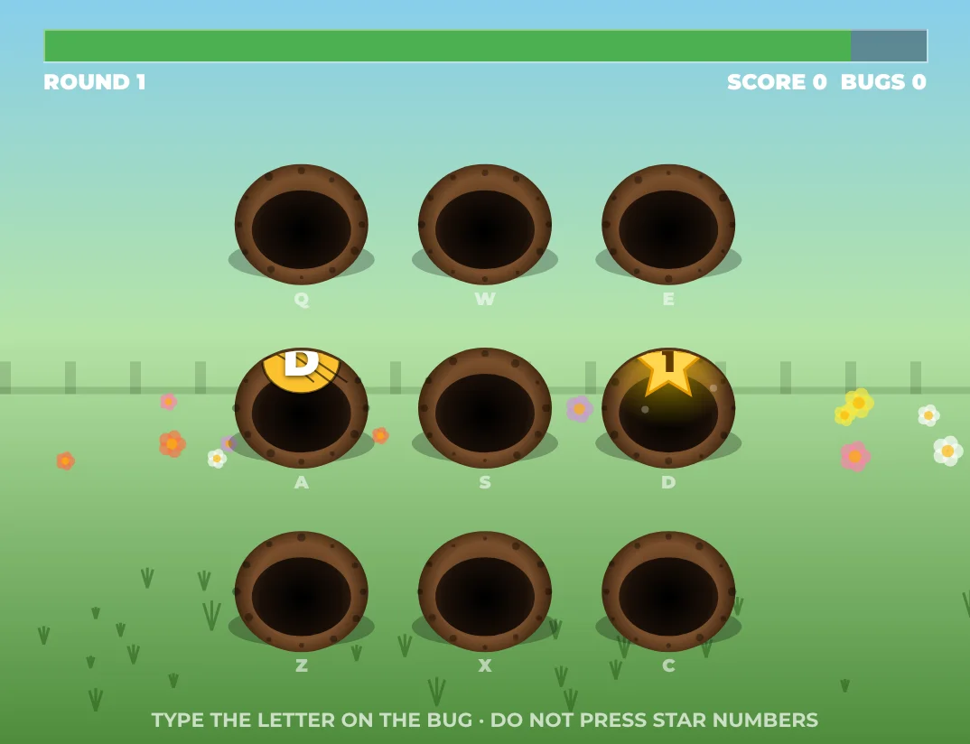 Whack-a-Bug in play