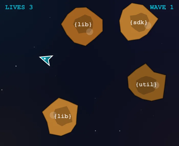 Dependency Asteroids in play