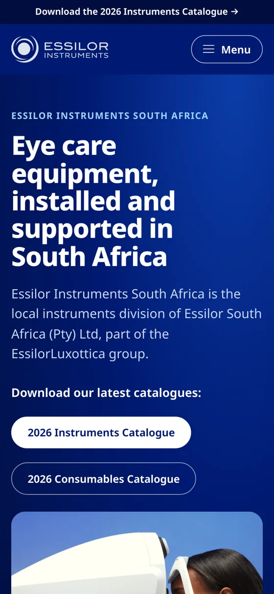 The same home page on a phone, built for one-handed use.
