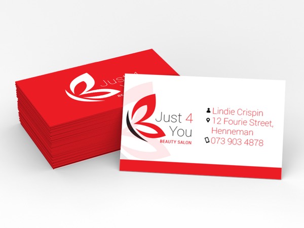Just 4 You Beauty Salon business card design by DezignZA