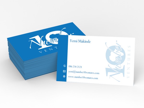 Number 10 Ventures business card design by DezignZA