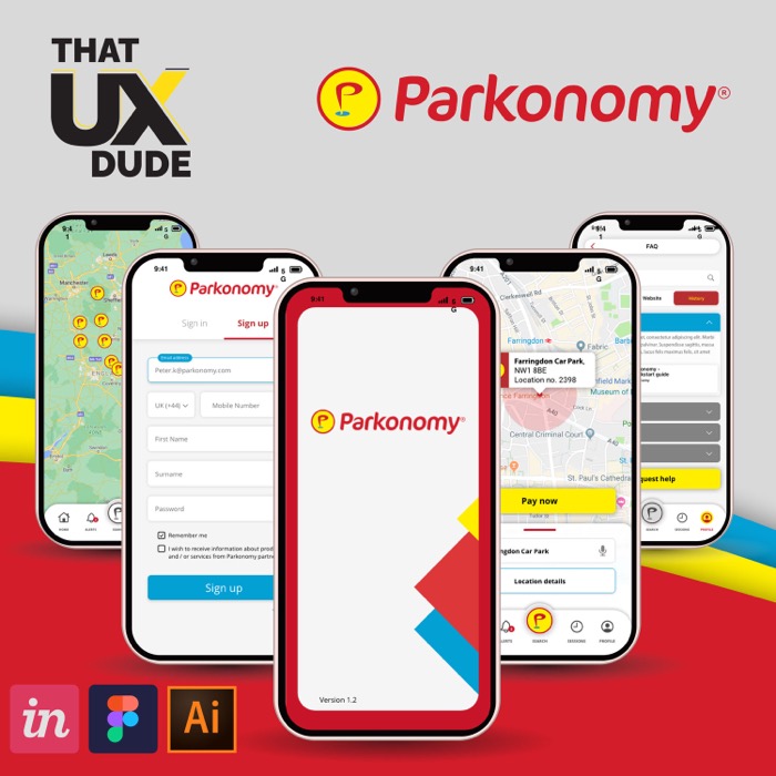 Parkonomy - UX and UI design case study by DezignZA