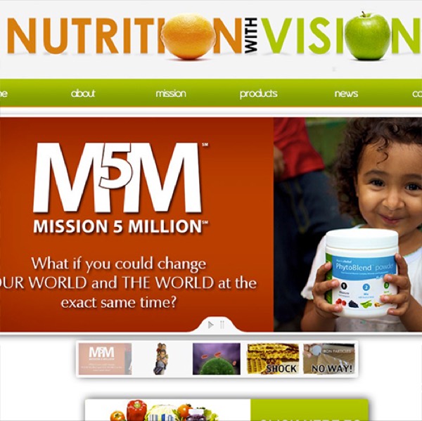 Nutrition with Vision website designed and built by DezignZA