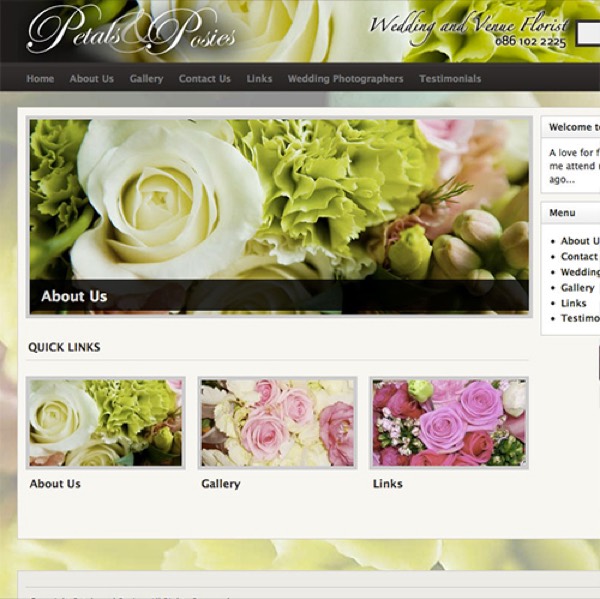 Petals n Posies website designed and built by DezignZA