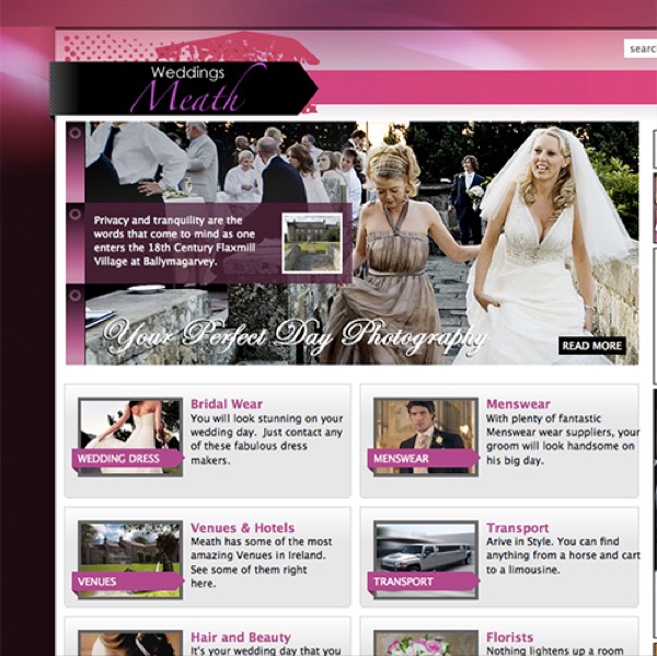 Weddings Meath website designed and built by DezignZA