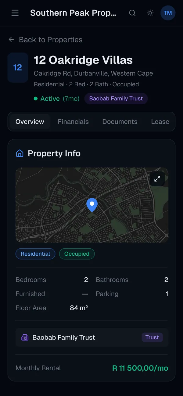 A property page in Letto on a phone