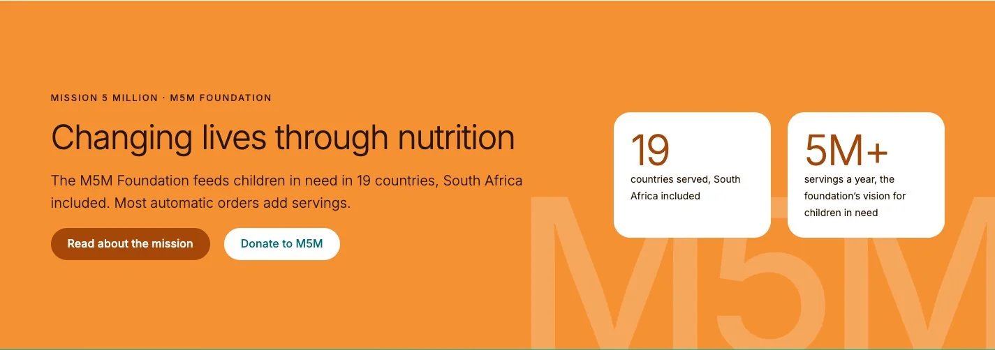 The orange Mission 5 Million band: changing lives through nutrition in 19 countries