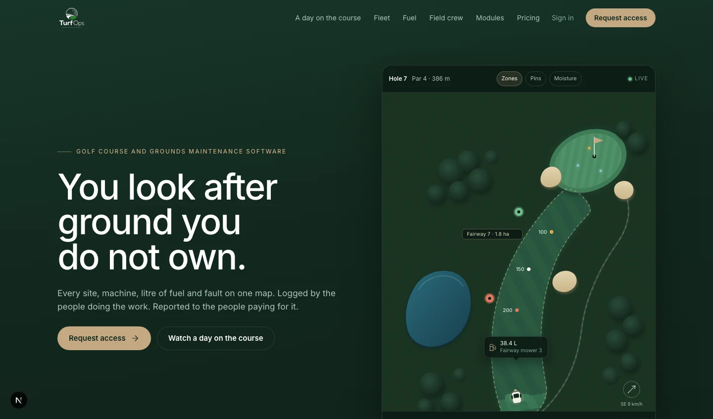 turfops.co.za homepage: you look after ground you do not own
