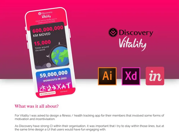 Vitality mobile app UX and UI design