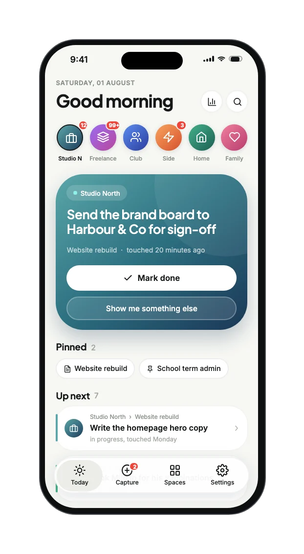 WAID iPhone app, Today tab