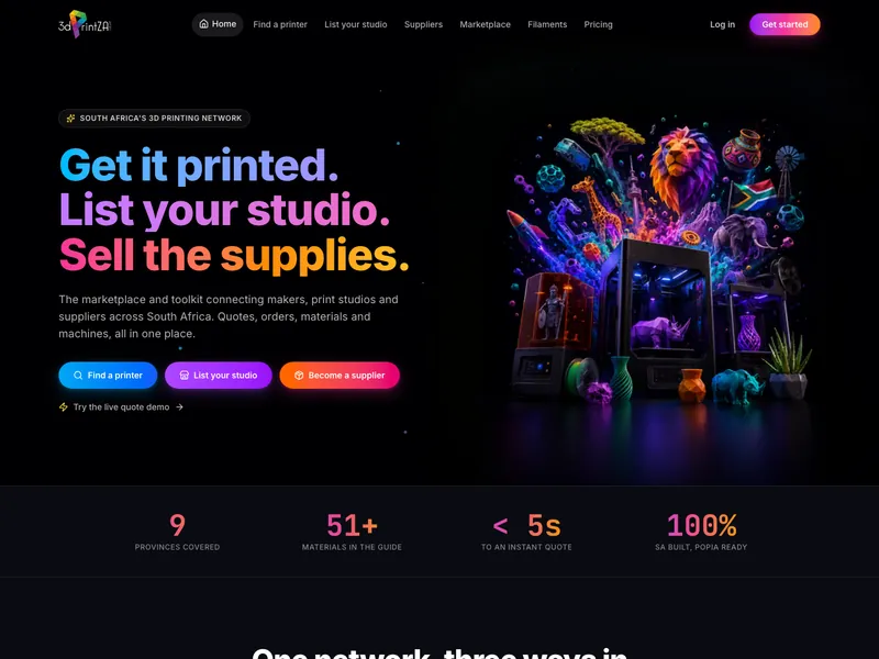 3DPrintZA website designed and built by DezignZA