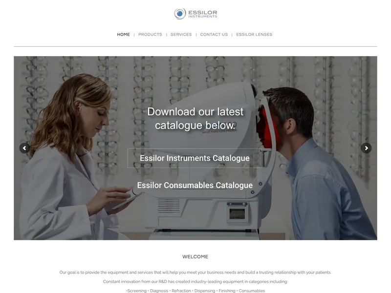 Essilor Instruments website designed and built by DezignZA