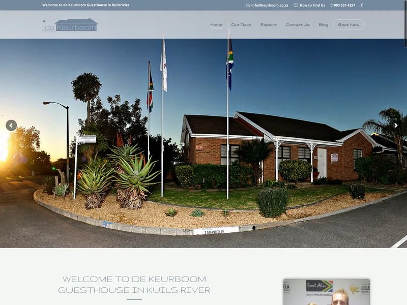 De Keurboom Guesthouse website designed and built by DezignZA